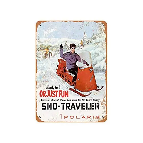 Uptell Metal Sign Vintage Polaris SNO-Traveler Snowmobiles Metal Sign Art Dinning Room Kitchen Decoration Drinking Chic Wall Sti