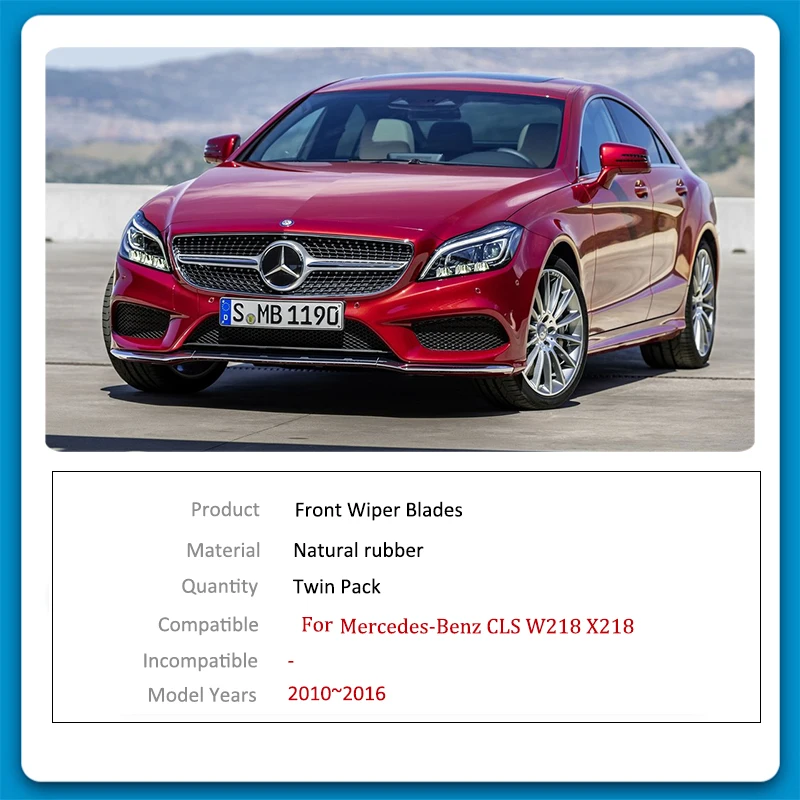 For Mercedes Benz CLS W218 X218 Shooting Brake 2010 2011 2012 2013 2014 2015 2016 Car Front Wiper Blades Brushes Windscreen Wash