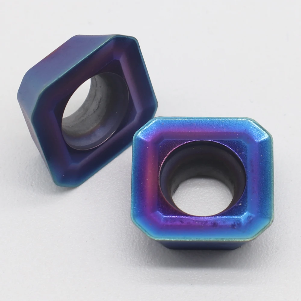 10 pçs sekt1204 colorido azul roxo fresagem de carboneto inserção torno peças ferramenta ferramenta fresagem cnc torno rpmt transformando lâmina