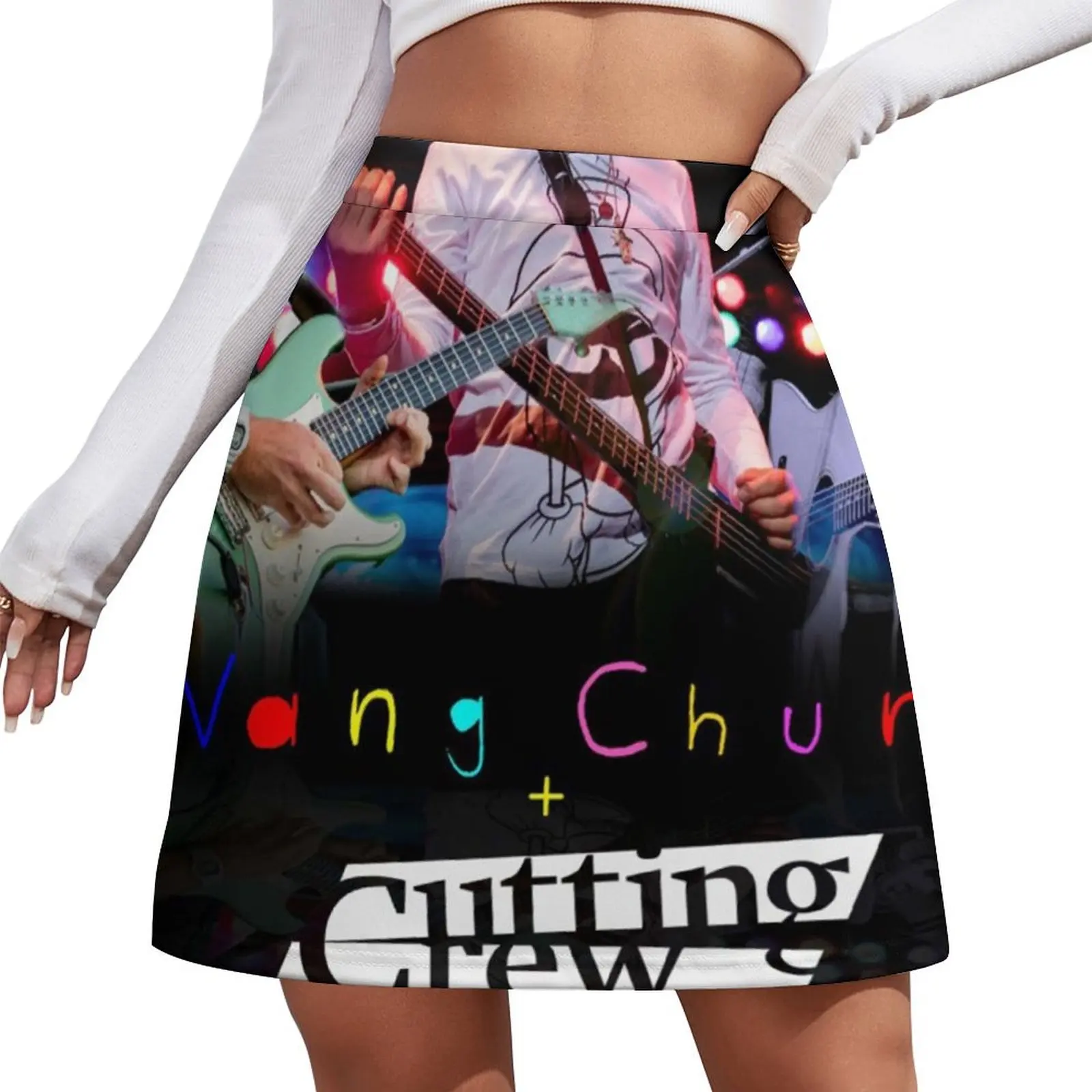 

cutting crew band wong chun cover album copy Mini Skirt women's clothing korea stylish Skirt pants Female clothing