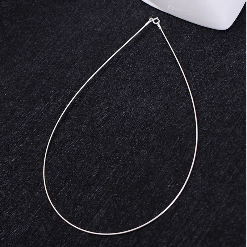 17inch Pure S925 Silver Necklace Women Snake Chain Necklace Stamp S925 1pcs