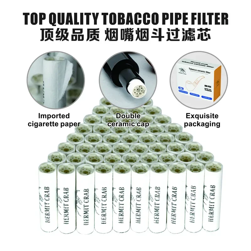 Hermit crab activated carbon pipe filter food grade cotton paper cigarette holder filter element