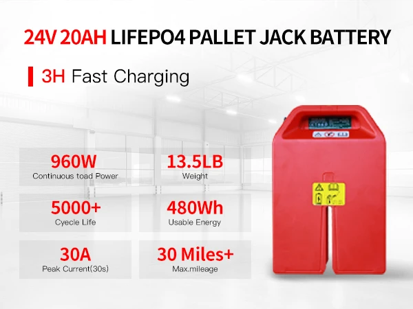 LiFePO4 Lithium Battery 24V 20Ah, for Electric Forklift NOBLIFT EDGE PTE15N PTE20N