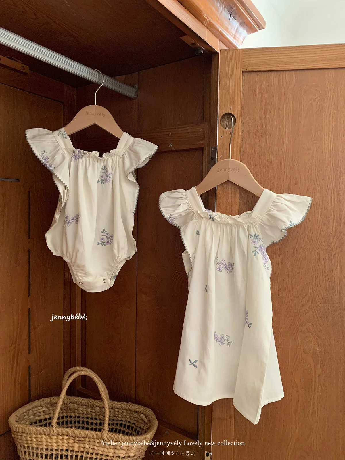 

Summer Cute Cotton Elegant Dress Baby Girl Floral Romper Sisters Look Clothes
