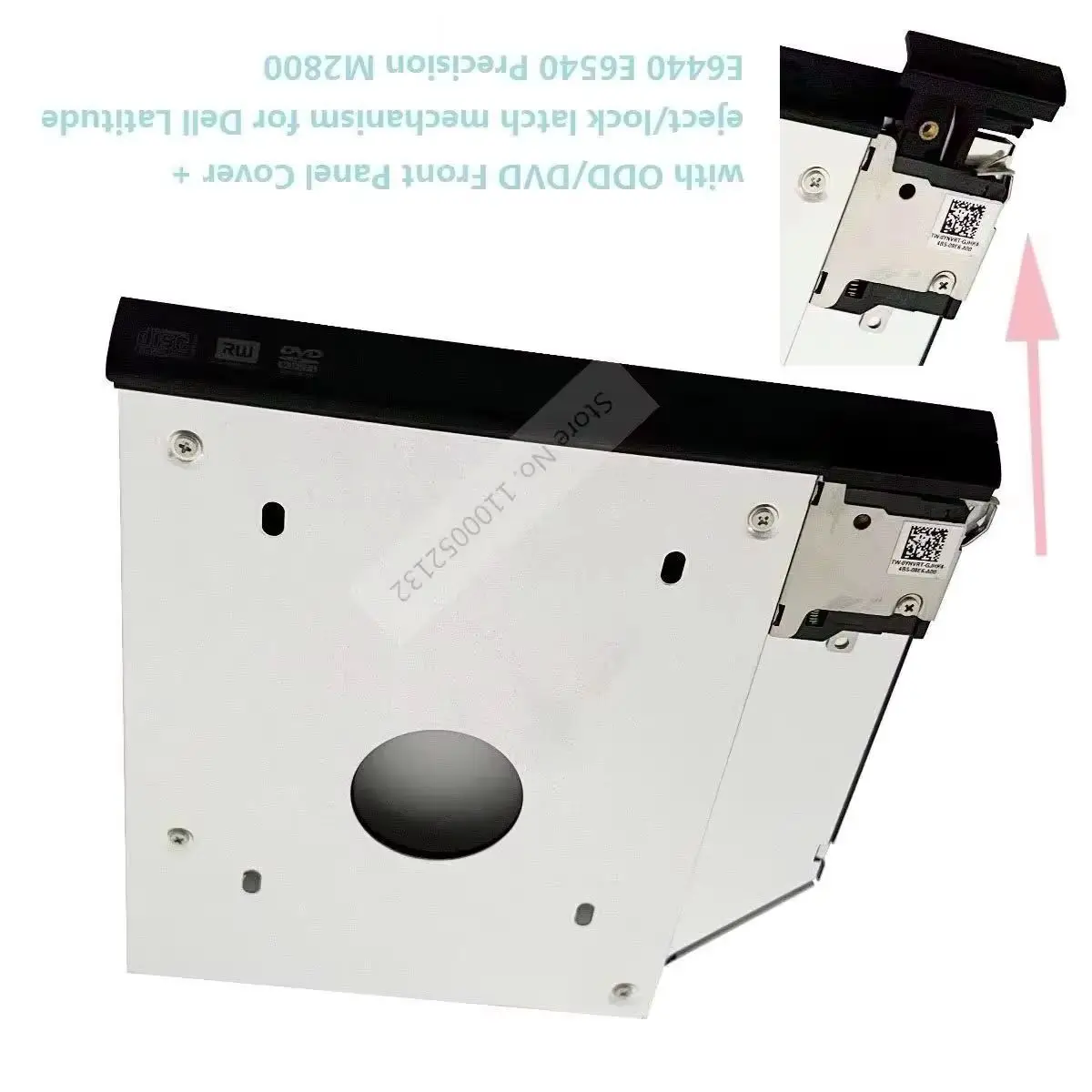 With Bezel Panel Lock Latch 2nd 2.5 HDD Hard Drive Optical bay Caddy Frame Bracket for Dell Latitude E6440 E6540 Precision M2800