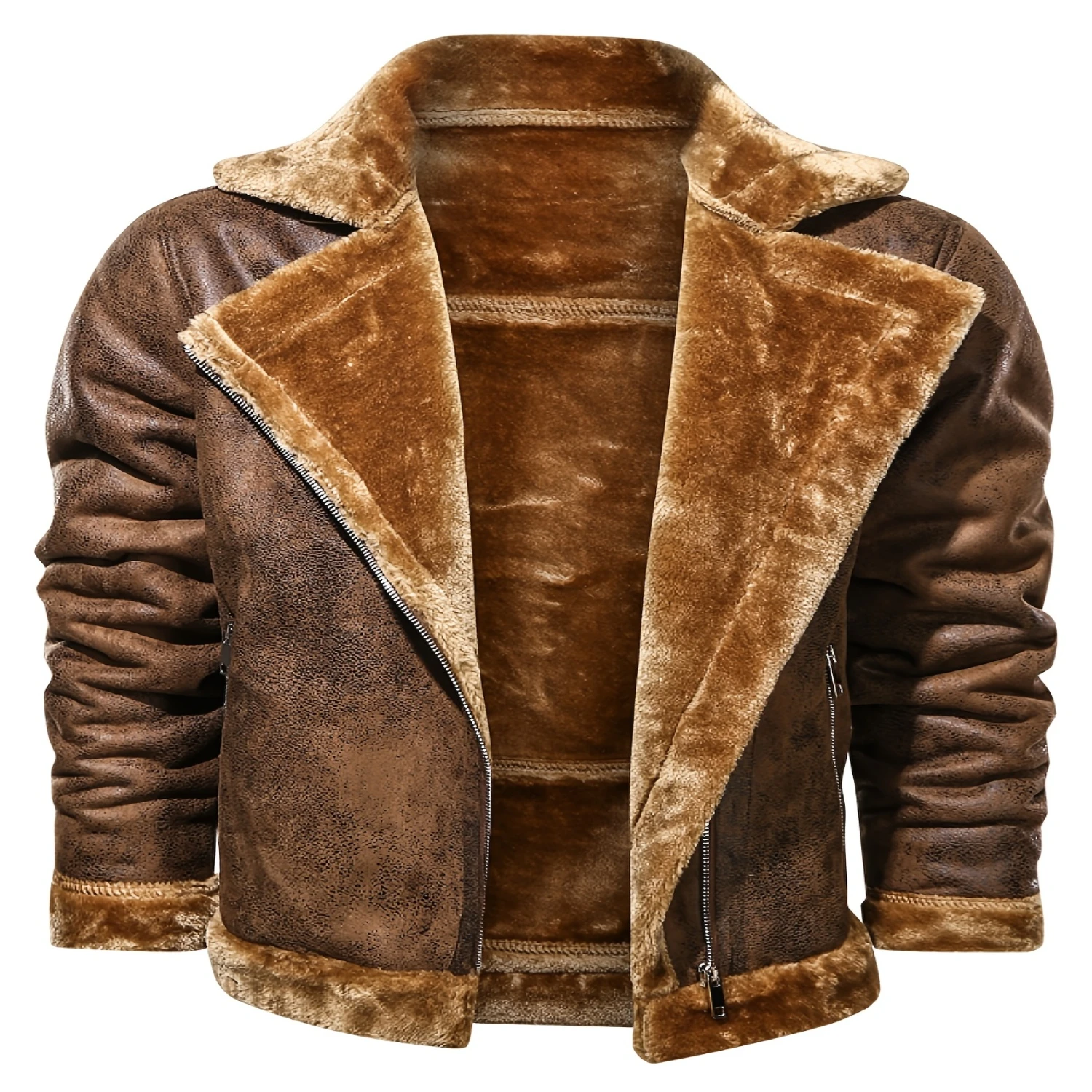 Men's Fur And Fur Slim Suede Jacket