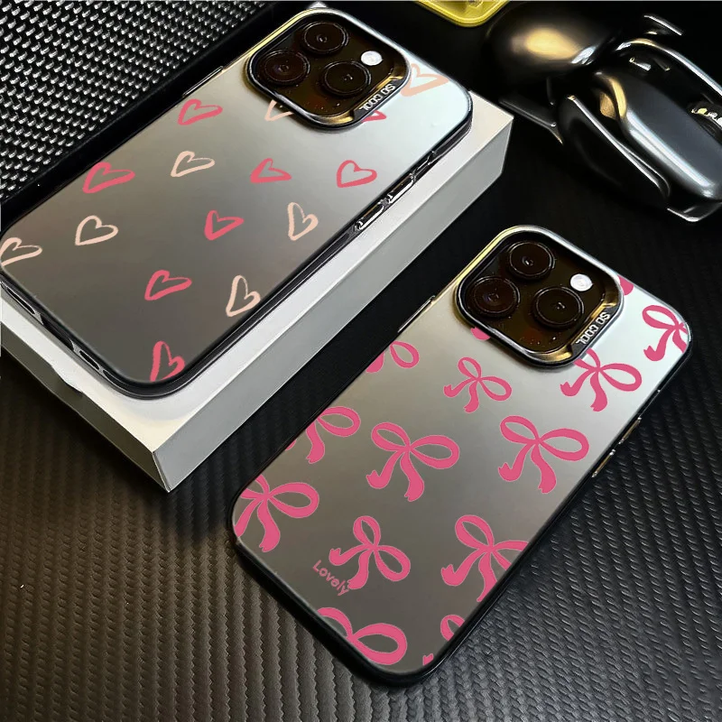 Pink Love Heart Frosted Phone Case For Samsung Galaxy S24 S23 S22 S21 Ultra Plus FE A54 A34 A14 A53 A33 A15 A55 A35 Hard Cases