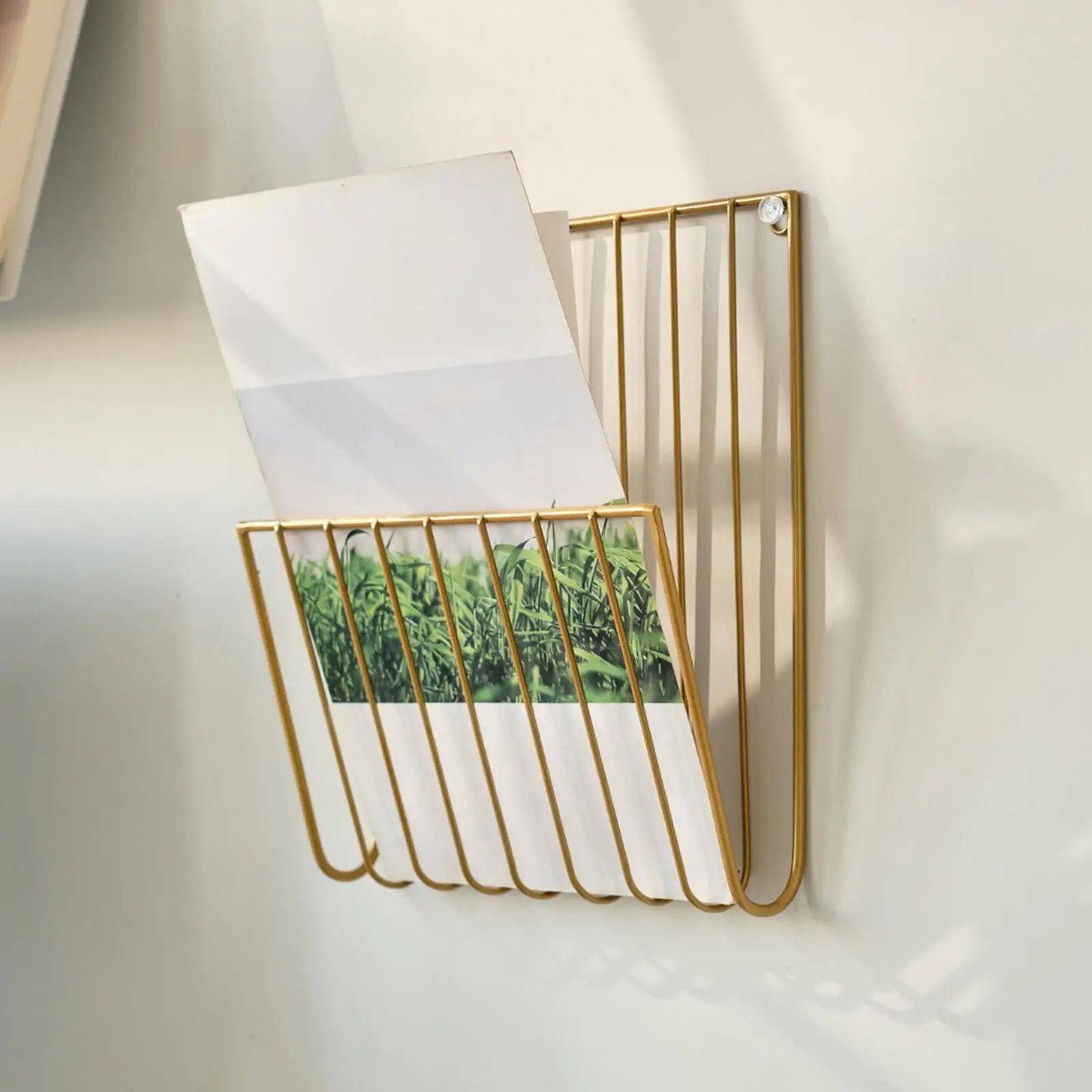 Magazine Rack Wall Mounted File Holder Office Home Decorative Iron Mail Organizer Newspaper Holder for Letters Folders Papers