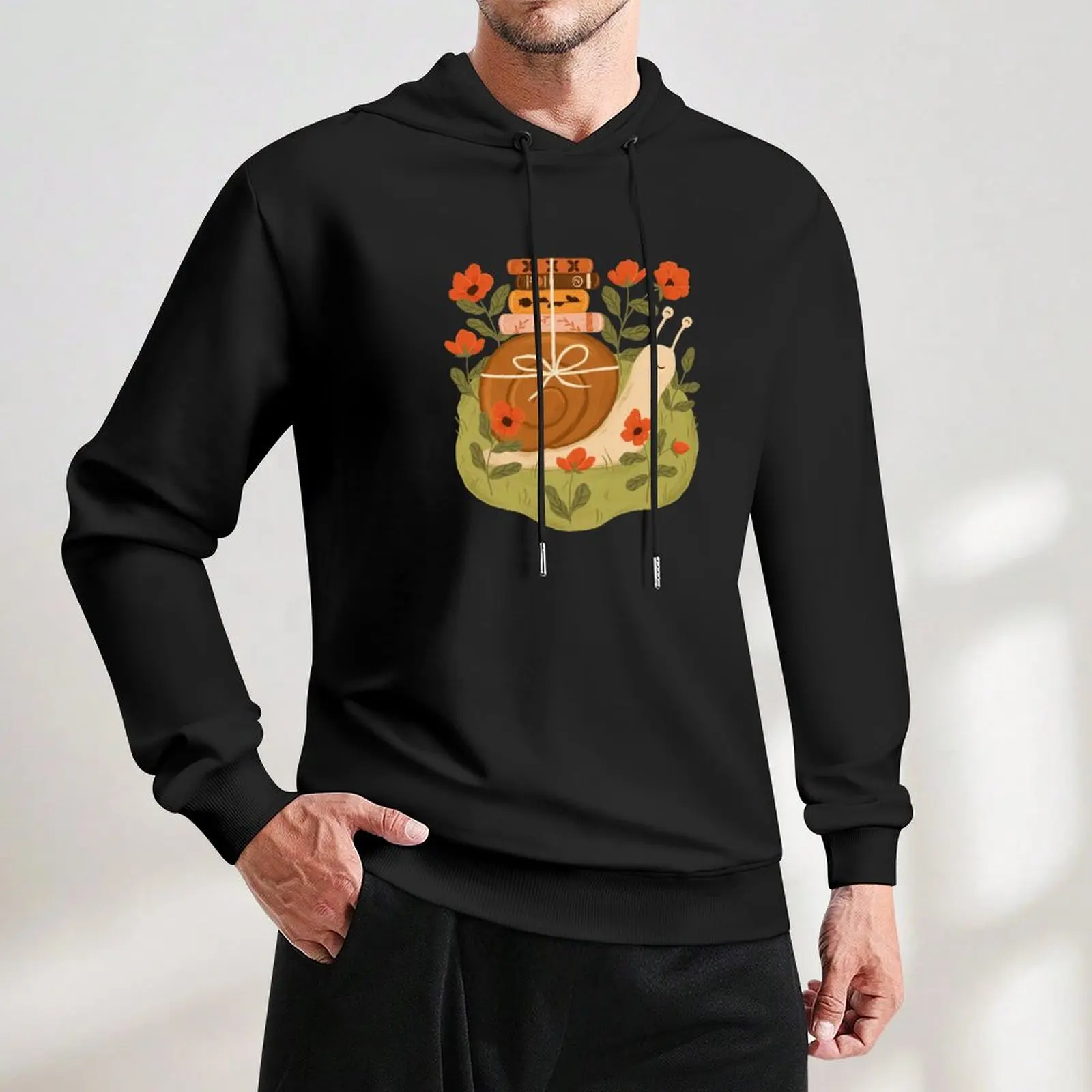 Snail Carrying Books Pullover Hoodie fashion men streetwear men autumn hoodie