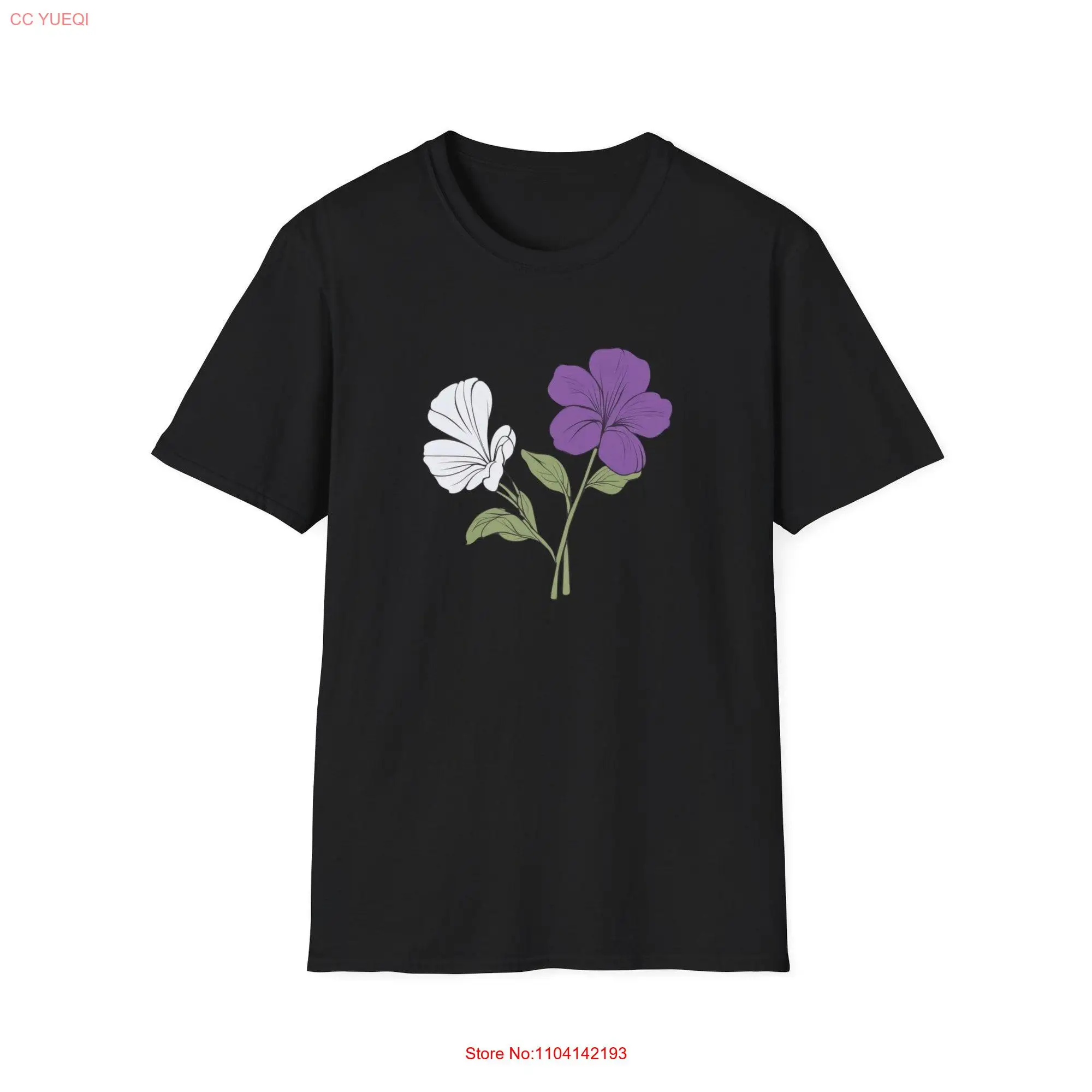 Violet Flowers T Shirt for Her Present Mom Birthday February Flower Daughter Soft Style long or short sleeves