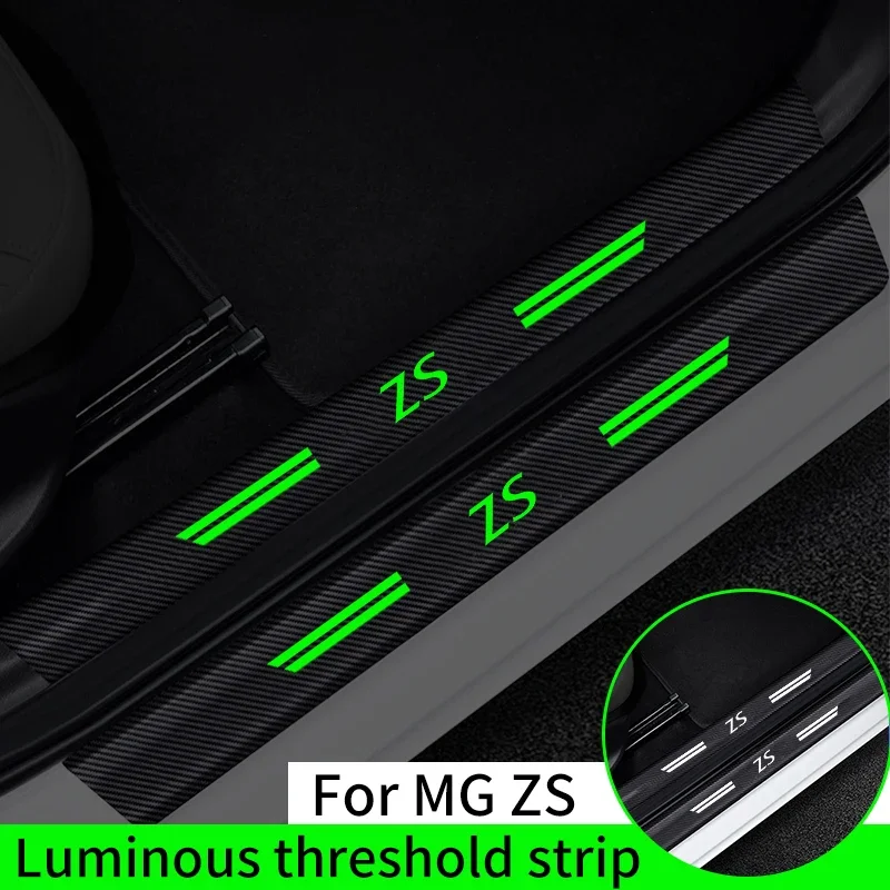 For MG ZS Car Threshold Strip Luminous Car Trunk Door Sill Protection Stickers Auto Accessories