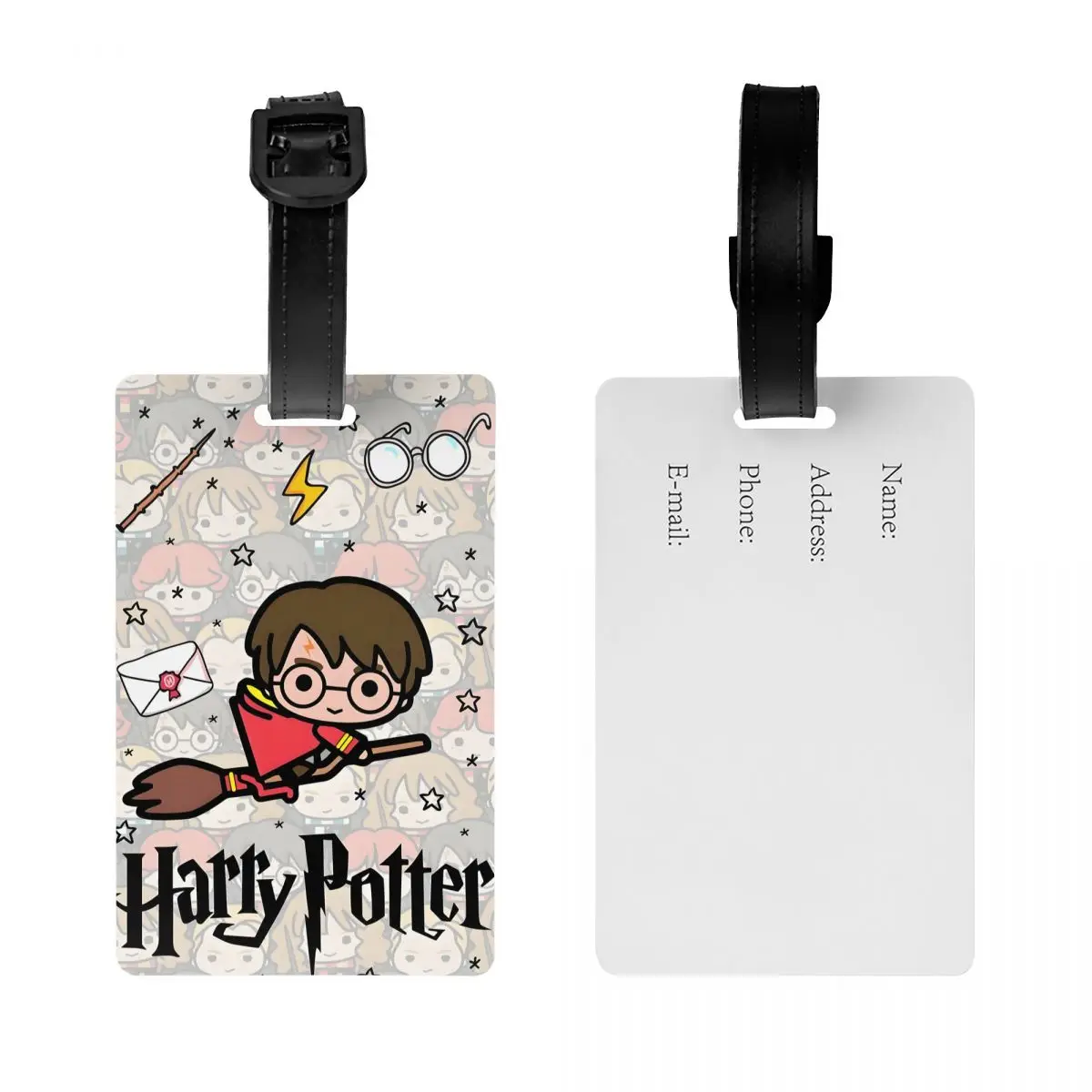 Etiqueta de equipaje caliente de cómic de dibujos animados de H-Harryes personalizada etiquetas de equipaje de Manga personalizadas etiqueta de identificación de cubierta de privacidad