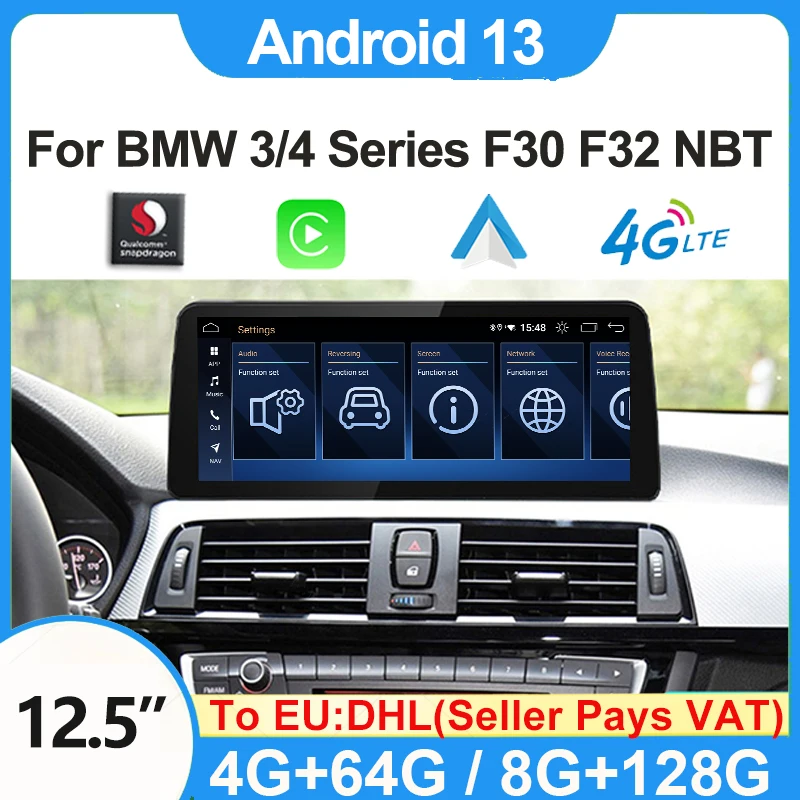 

Wireless Carplay Android 13 12.3 Inch For BMW 3 4 Series F30 F31 F32 F33 F35 F36 Car Radio Android Auto Multimedia DVD Player 4G