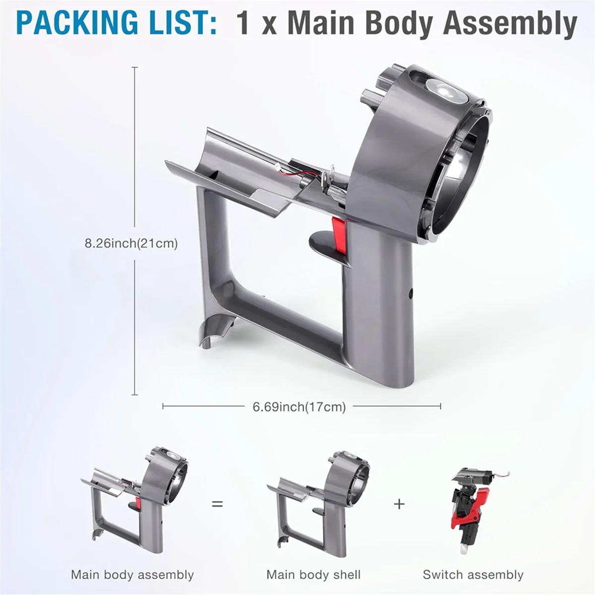 استبدال مبيت تجميع الجسم الرئيسي للمكنسة الكهربائية Dyson V10 SV12 غلاف مجموعة خدمة الجسم الرئيسية