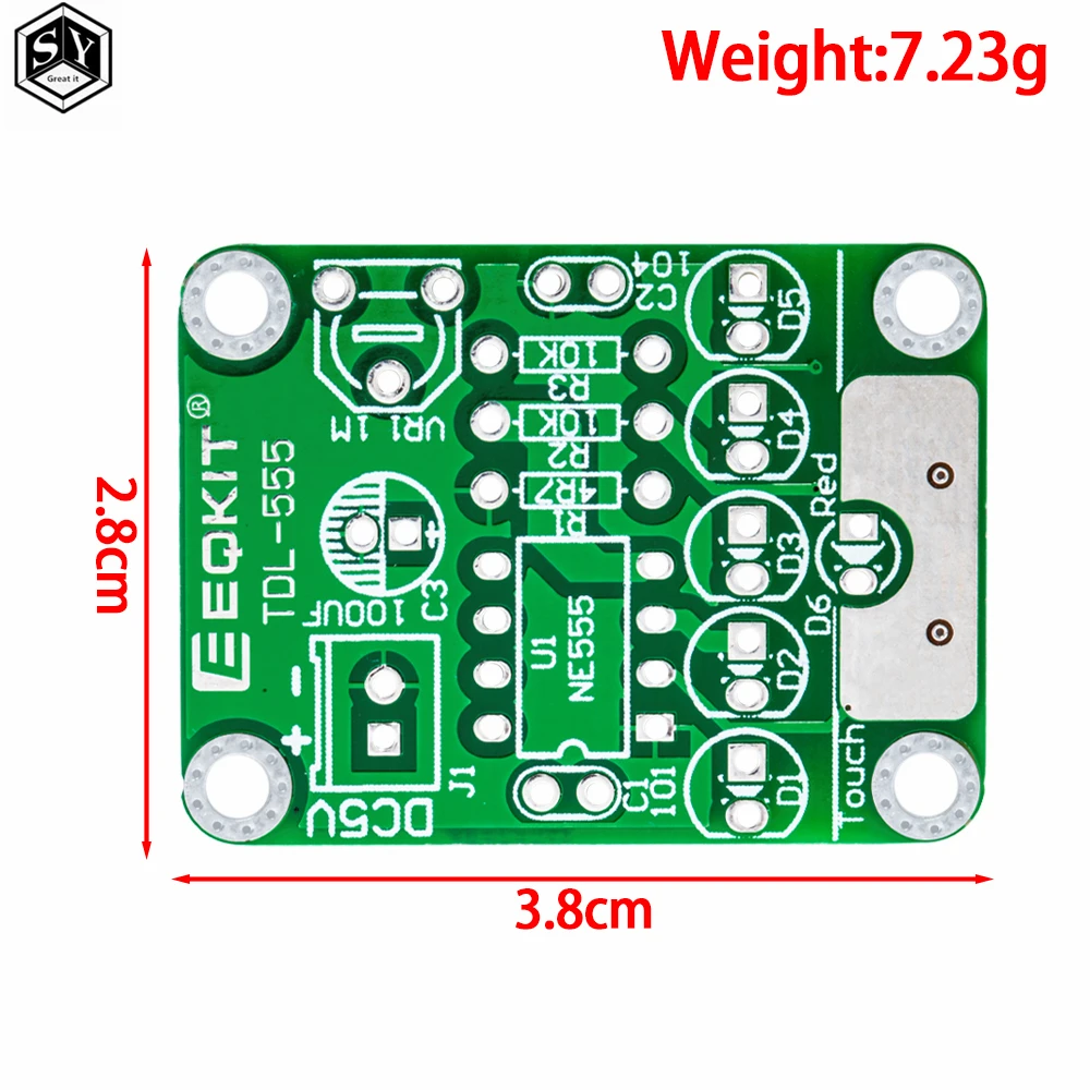 DIY Kit Touch LED Light Kit Touch Delay Lamp Electronic Parts Production Kit DC 5V adjustable 3s to 130s Adjustable