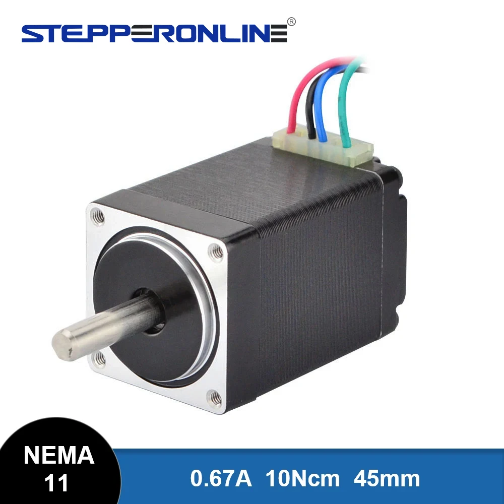 Nema 11 Bipolar Stepper Motor 4-lead 1.8deg 10Ncm (14.16oz.in) 0.67A 5mm Shaft Step Motor