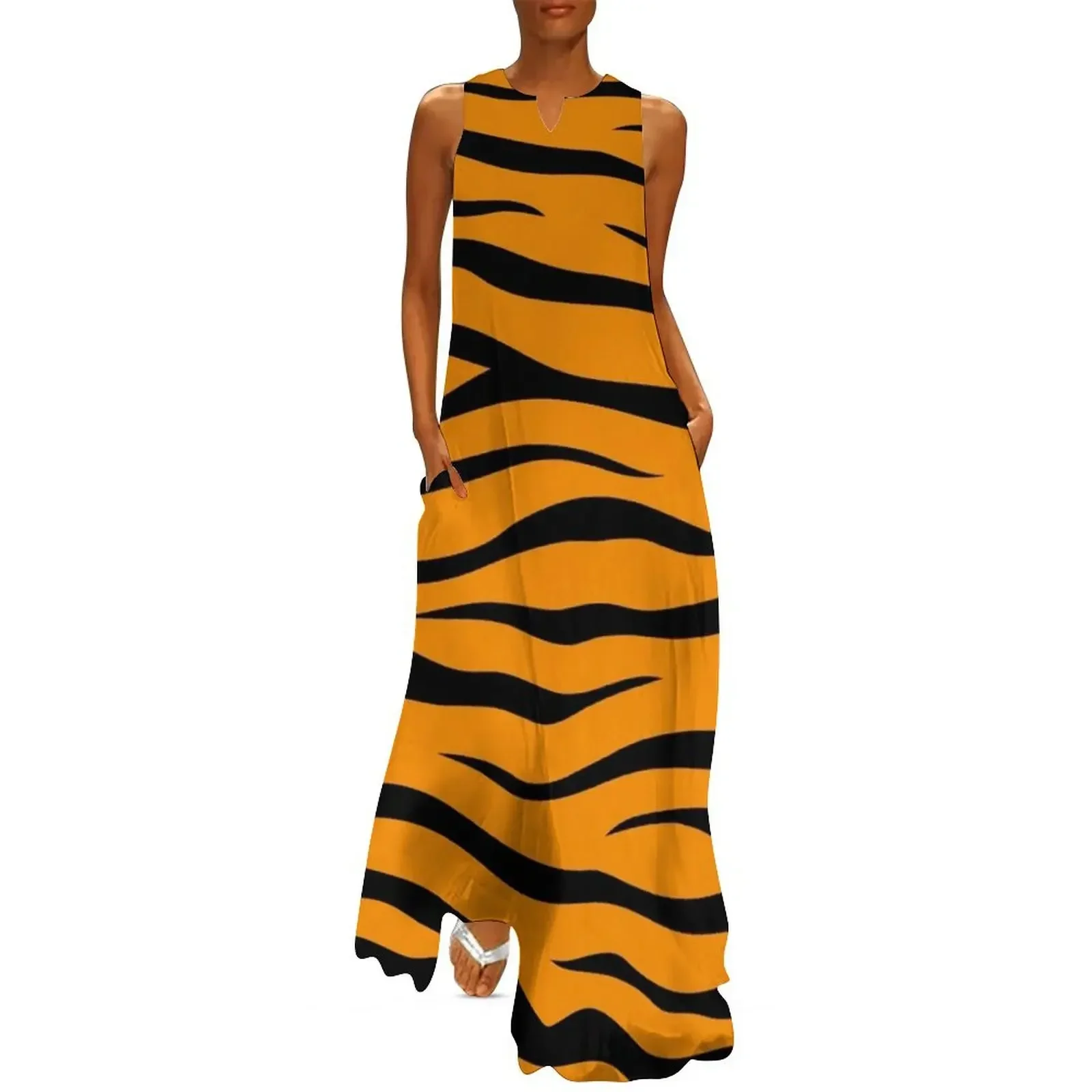 

Tiger Skin Pattern Long Dress women's summer clothing 2025 elegant women's dresses sale Beachwear party dresses woman Dress