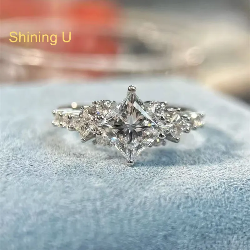 

Кольцо из стерлингового серебра 925 пробы с муассанитом 2 карата VVS1 для женщин, изысканное ювелирное украшение для помолвки