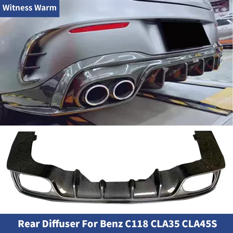 Diffuseur arrière en fibre de carbone pour Benz C118 CLA Class AMG CLA35 CLA45, spoiler de pare-chocs, 2020-2023