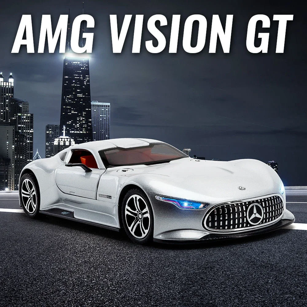 1:24 Benz AMG Vision GT Alloy Superscar Scale Car Model Diecast Metal Vehicle Sound＆Light Collection Children Toy Vehicles Gifts