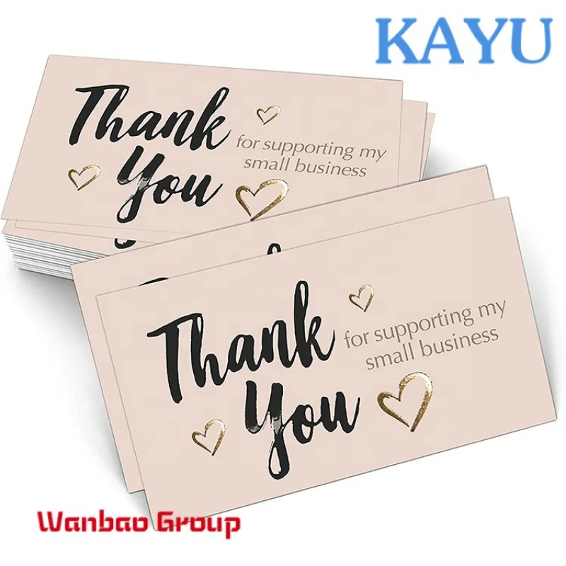 

Custom Factory Directly Sale Custom Greeting Noted Card Printing Paper Cardboard Pink Thank You Cards with Logo