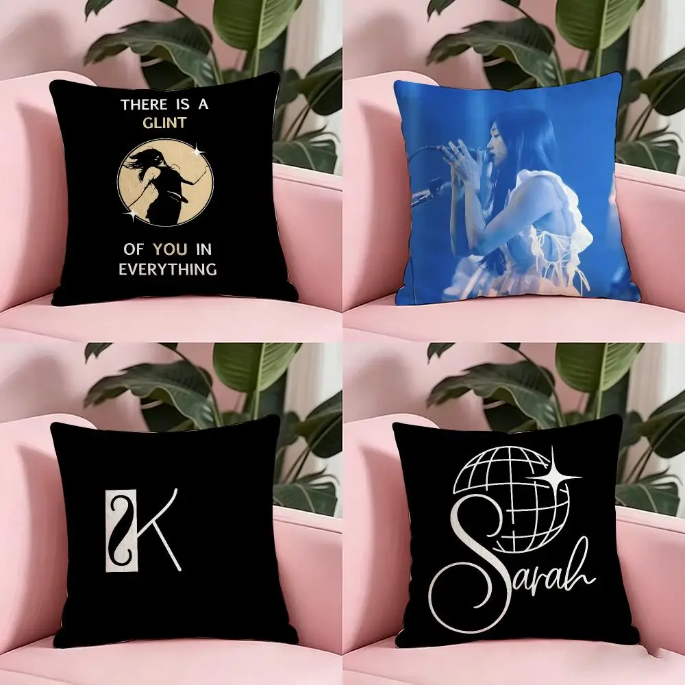 Music S‑Sarah K‑Kinsley Cushion Cover Anti-dustmite Pillowcase Invisible zipper silky short plush Sofa cushion cover