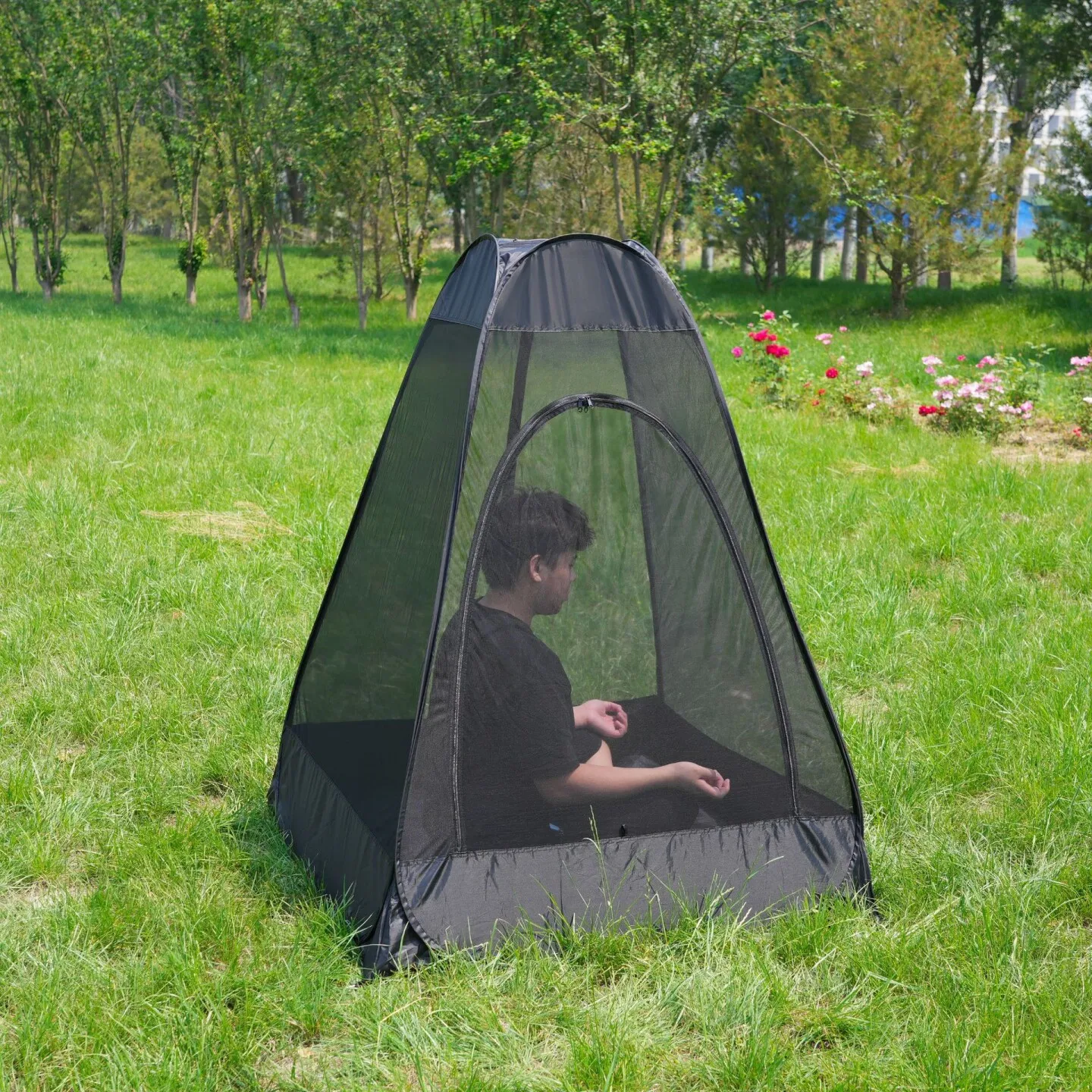Automatic Pop Up Meditation Tent Instant Portable Folding Mosquito Net for Outdoor Patio Courtyard Single Person Anti Mosquito