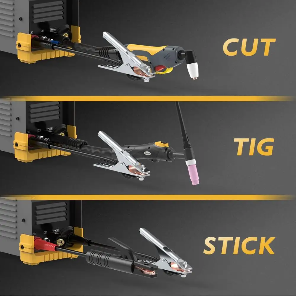 3-in-1 Multi-function Portable Welding Machine 50A Air Plasma Cutter 200A TIG & 200A Stick Welder Dual Voltage 110&220V Synergic