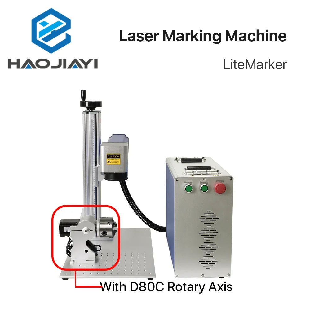 50W Laser Marking Machine With Rotary Device Raycus 50QB Series LiterMarker for Metal Marking DIY Ring GIft Design