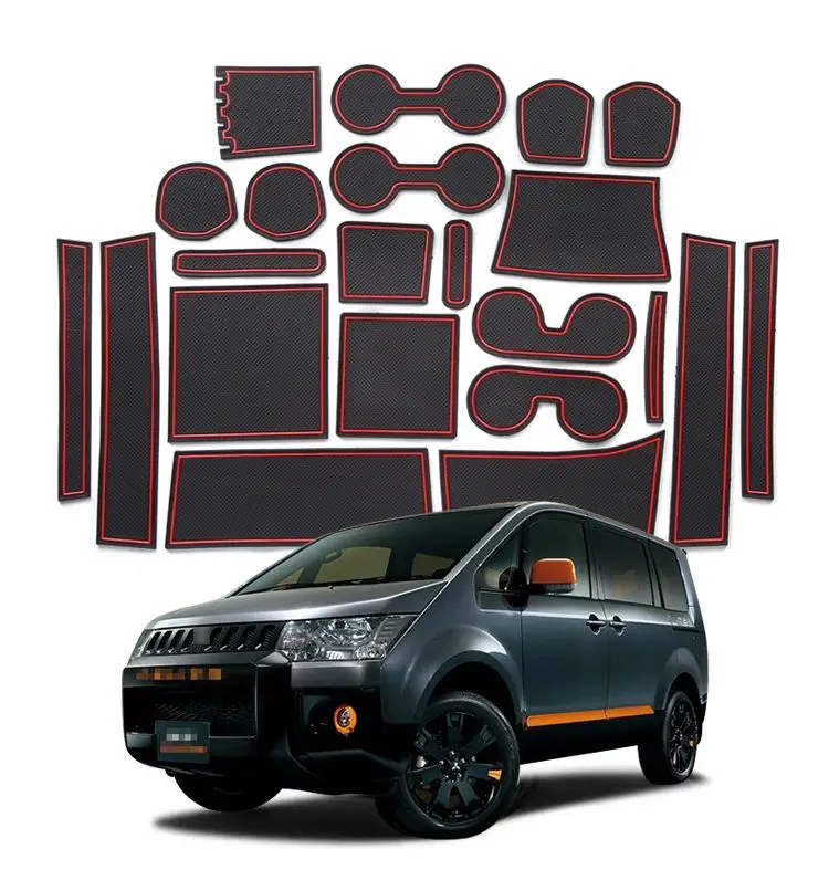 ZUNDUO for Mitsubishi DELICA D:5 d5 Japan in southeast Asi Rubber Anti-Slip Gate Slot Cup Pad Non-Slip Mats Door Mat Accessories