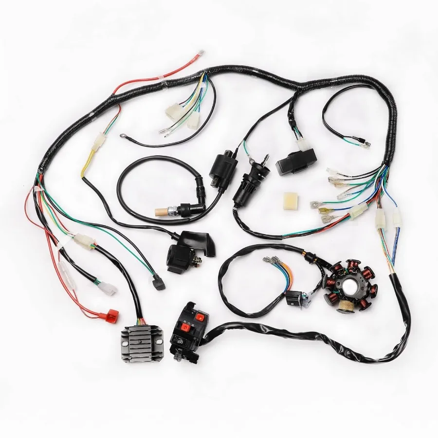 

Complete Wiring Harness Kit for 4Stroke ATV 150CC 200CC 250CC 300CC Quad Bike Buggy Go Kart Wire Harness Loom Coil CDI Solenoid