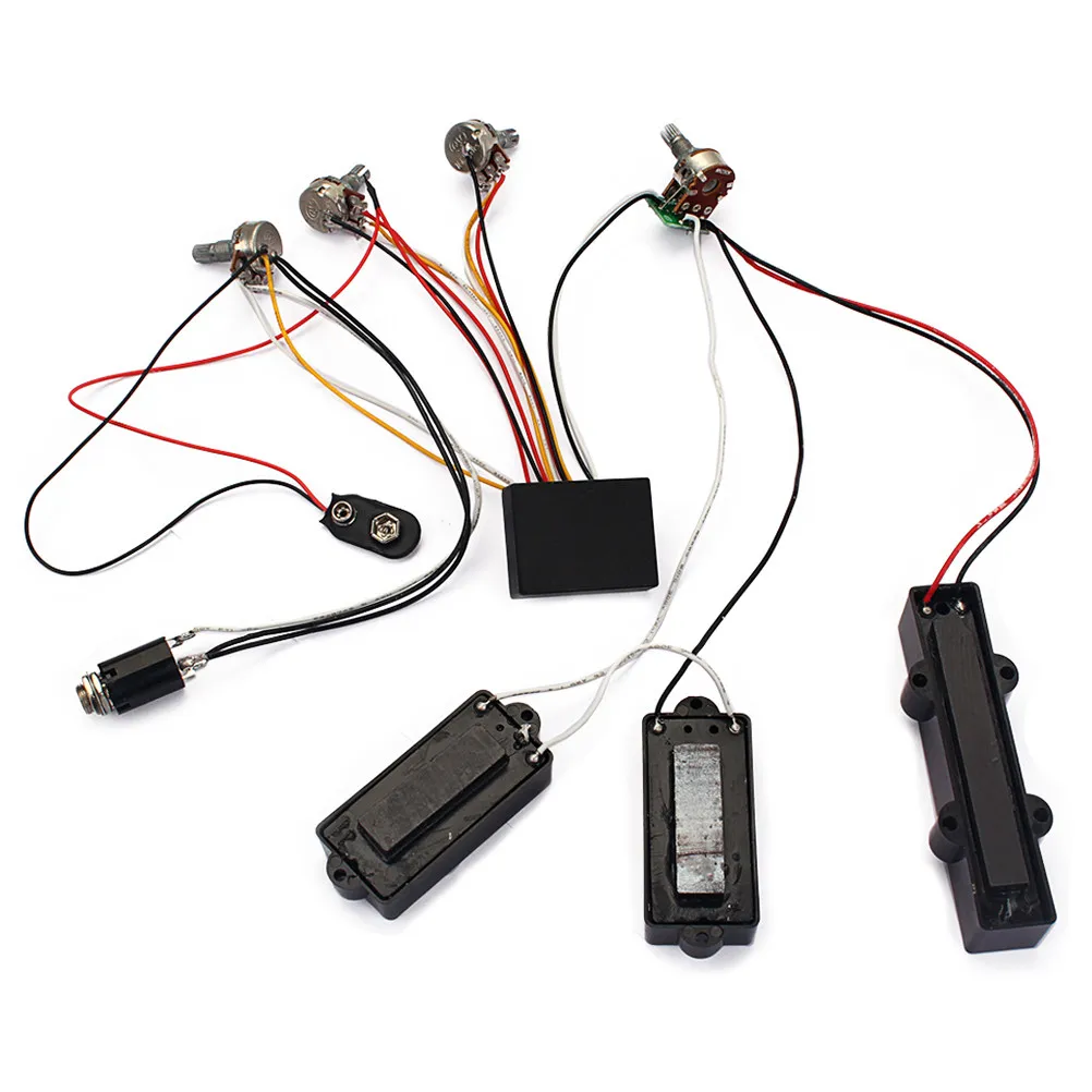 3 Band Equalizer Preamp Bass Guitar Wiring Harness Jb Pickup Set System-Iii 5 Potentiometers Active Bass Pickup - view 4