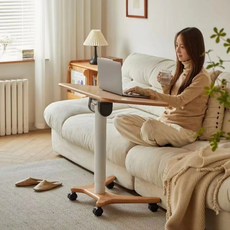 원목 컴퓨터 책상 소형 아파트 높이 조절 학습용 가정용 이동식 침대 옆 책상