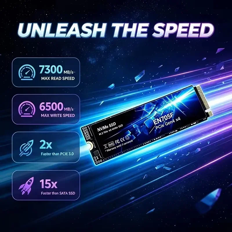 4TB  EN705F M.2 2280 NVMe SSD PCIe4.0 X4 7300MB/s TLC 3D NAND 500GB 1TB 2TB Gaming SSD for PS5 PC Laptop