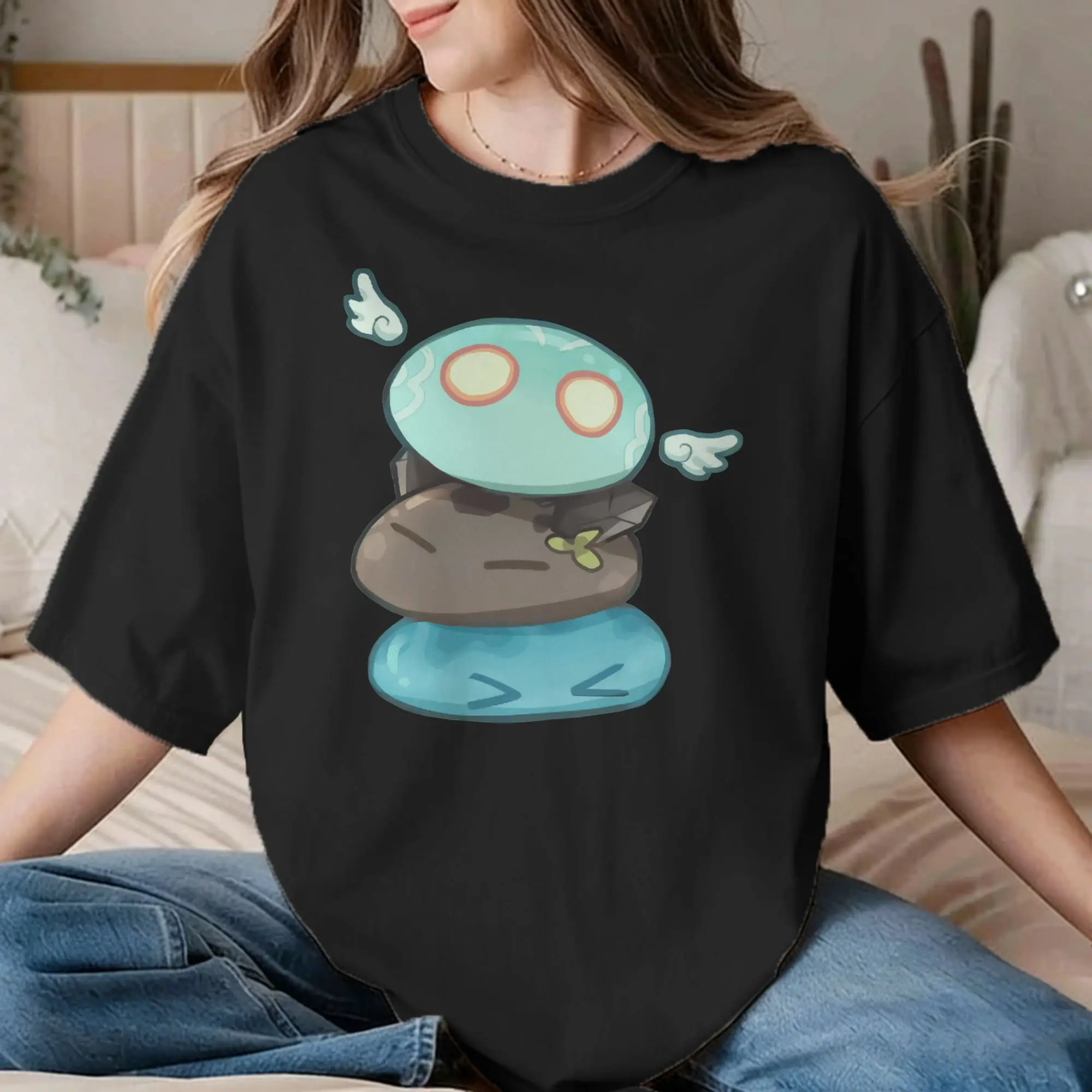 Anemo Geo Hydro Genshin Impact T Shirt Men Women's Pure Cotton T-Shirts Round Neck  Tee Shirt Short Sleeve Clothes 4XL 5XL 6XL