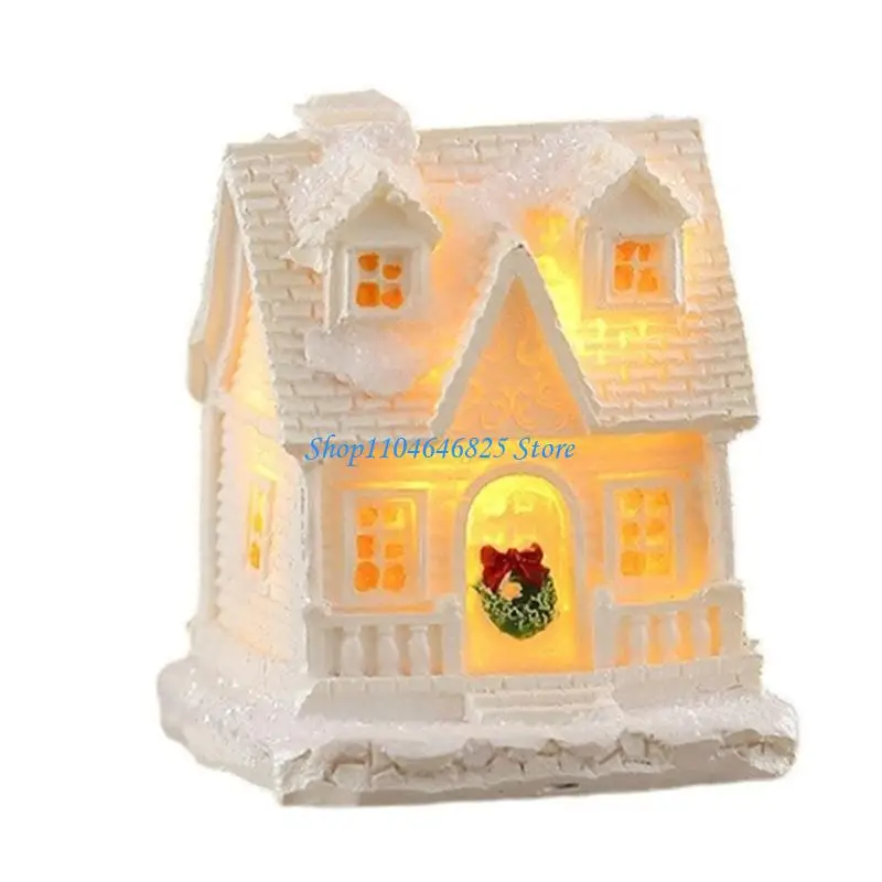 

Glowing Resin Cabin Light Up Christmas Village Houses Christmas Trees Decoration Holiday Gift