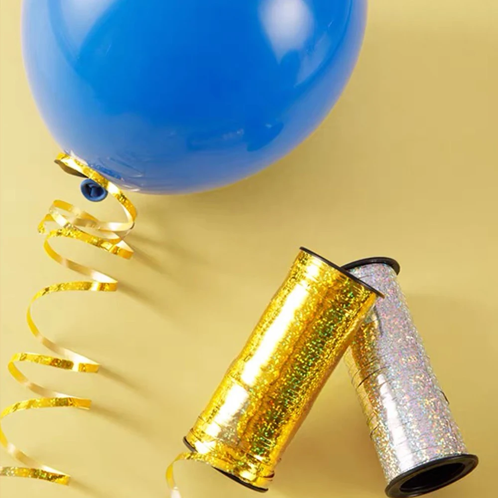 100 ياردة/لفة بريق الشباك أشرطة بالون شرائط هدية التفاف شرائط للحرف اليدوية عيد الميلاد حفل زفاف وعيد ميلاد الديكور