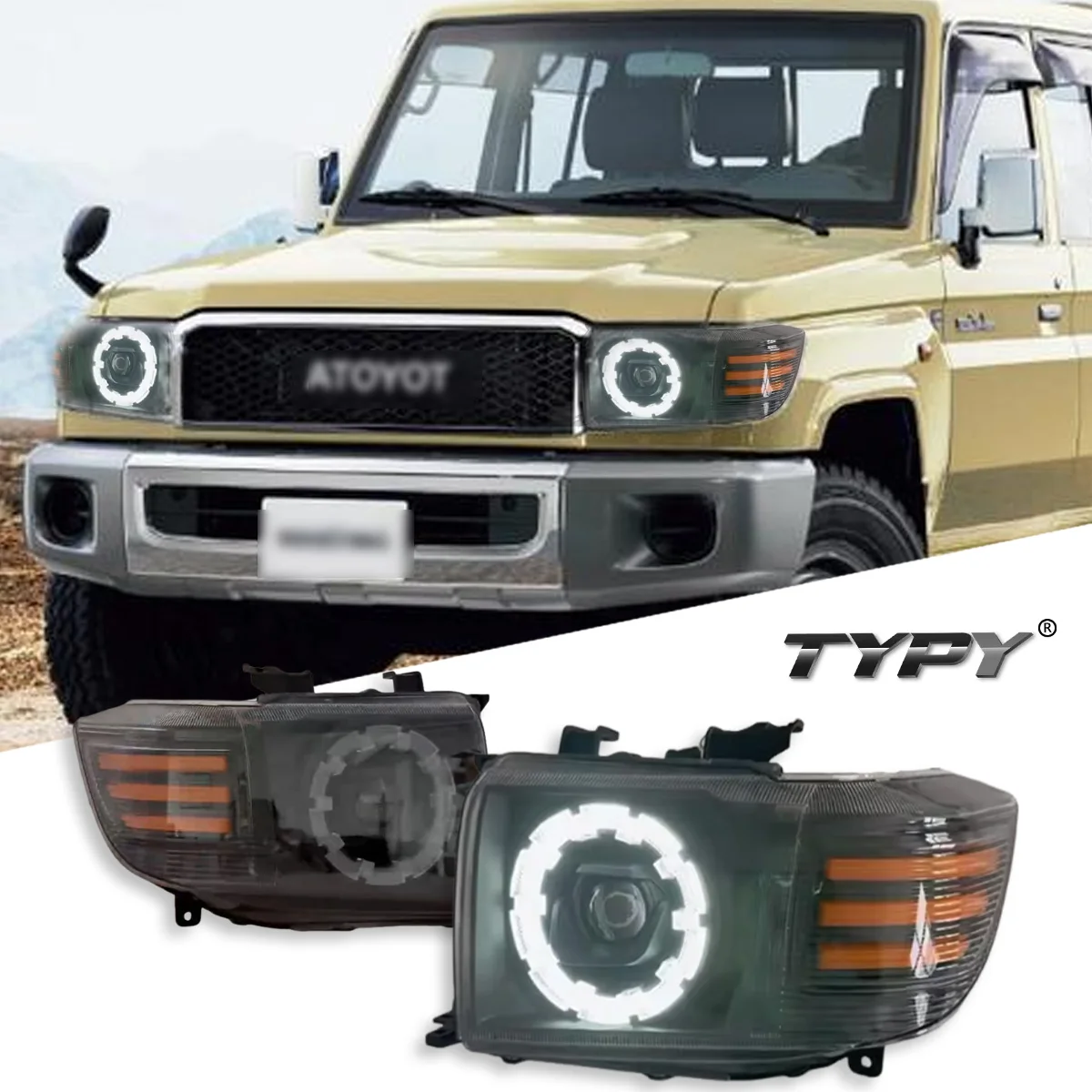 

TYPY автомобильная фара для Toyota Land Cruiser LC76 2007-2023, обновление, модифицированная для нового DRL, динамический указатель поворота, светодиодные автоаксессуары