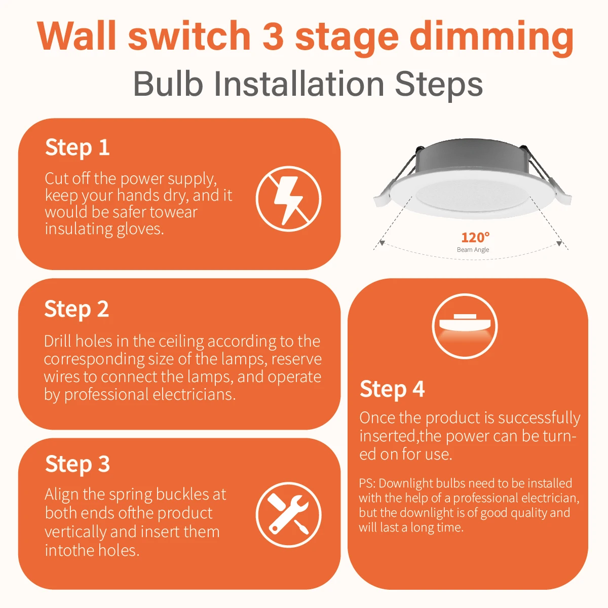 LED-Einbaustrahler 6W 10W AC220‑240V, 3-stufig dimmbar, 3 Helligkeitsstufen 100%-50%-15%, Deckenleuchte für Innenbeleuchtung im Haus – Detail 6