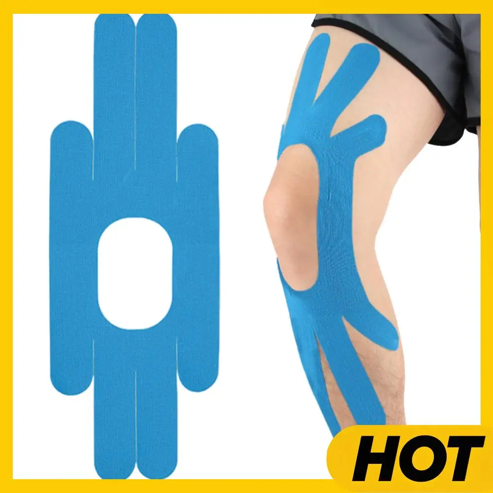 

Кинезиологический тейп для колена, предварительно нарезанный, обеспечивает поддержку и устойчивость мышц, самоклеящийся спортивный тейп для тенниса, плавания, футбола