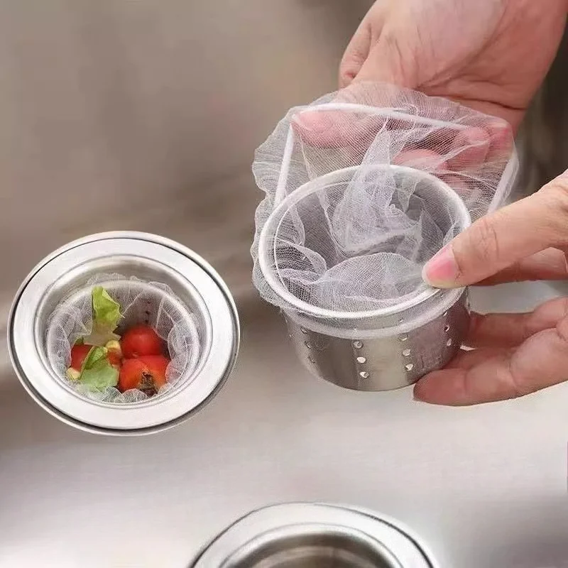 

Disposable Kitchen Sink Strainer Mesh Bags, Drain Filter for Food Residue Anti-Clogging 2.