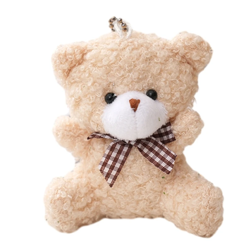 Mini Bear Plush Bear Keychain Bag Ornament Women Handbag Decorations School Student Backpack Lovely Furry Pendant