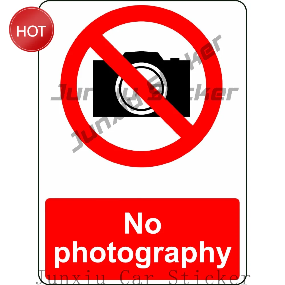 No Photography PVC Safety Sticker For Building Entrance Doors And Reception Areas Entry Rules Notice Decal