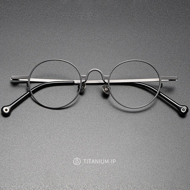 

2023 Japan Brand Designer Men's Vintage Round Titanium IP Frame Glasses Women Super Light Premium Optical Myopia Eyeglasses K080