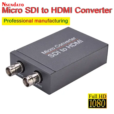 SDI to HDMI HDMI to SDI Converter Adapter Mini 3G HD SD-SDI Video Micro Converter with Audio Auto Format Detection for Camera TV