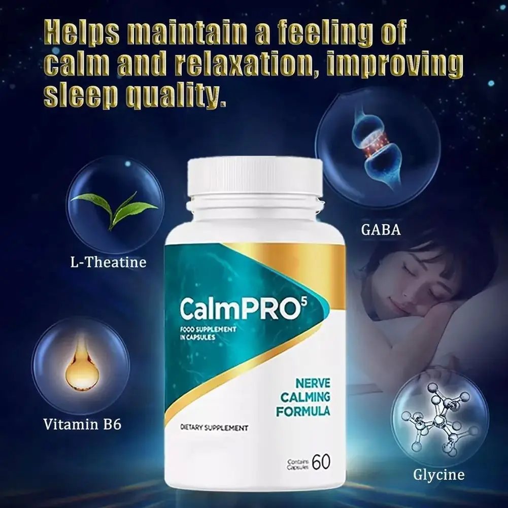 

CalmPro 5 Nerve Calming Formula Supplement Calm Pro 5 Fast Ship 60 Capsules