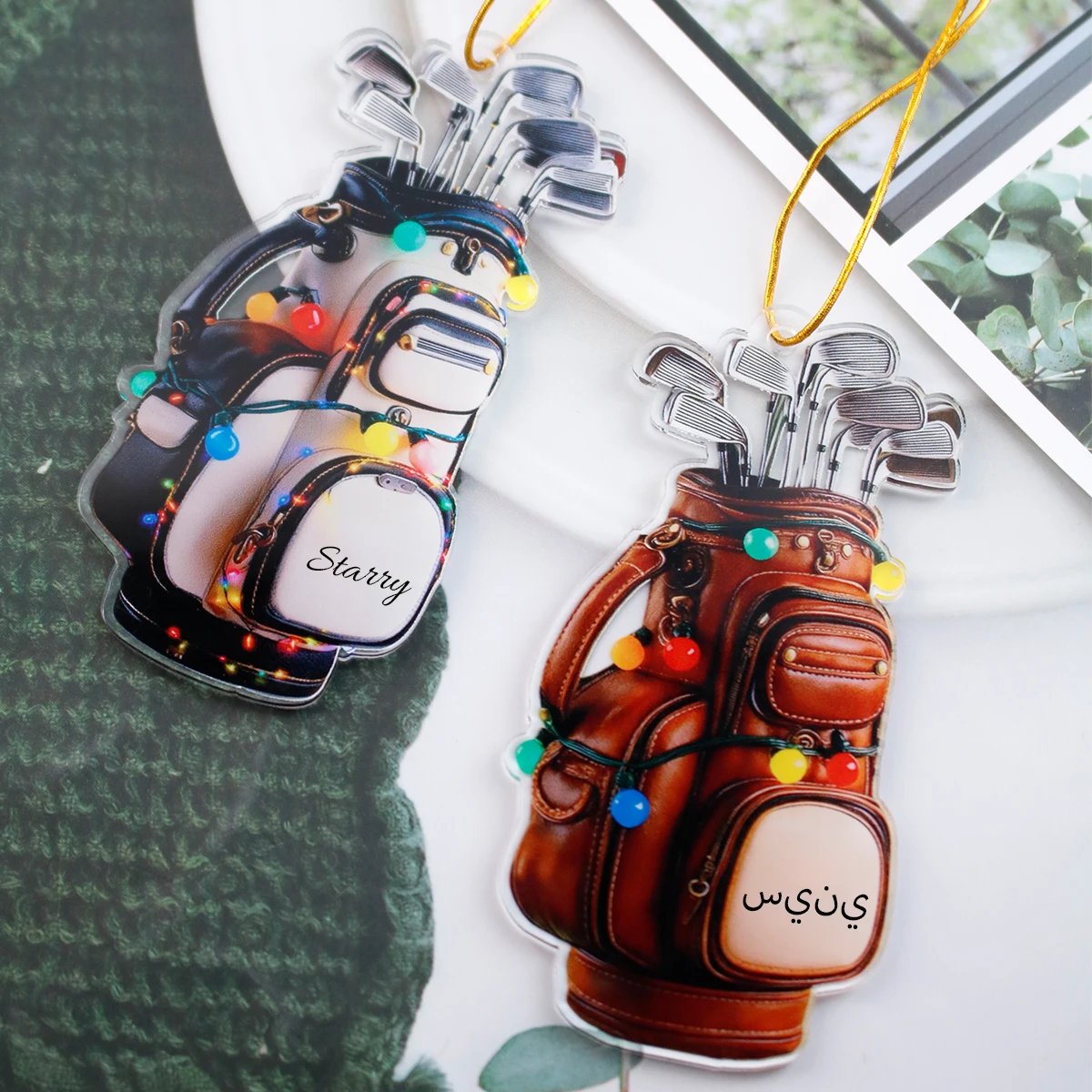 Personalized Golf Ornament 2025, Custom Name Golf Ornaments, Golf Club Ornament, Gift for Golfer Lover Design, Valentine's Day image 2
