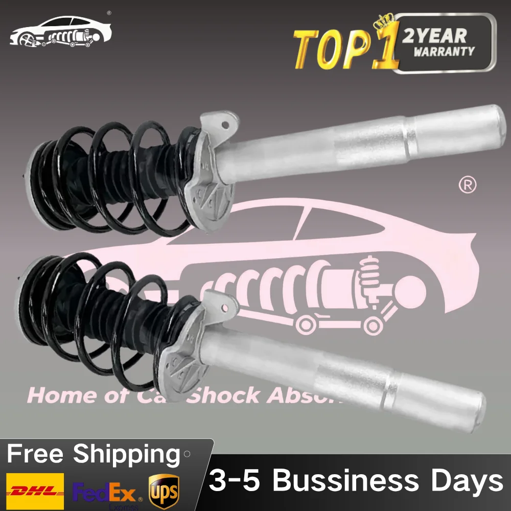 2 Pieces Front Left and Right Shock Struts Assys with EDC For BMW 7 Series E65 E66 750Li 760Li 2001-2008 31316785529 31316786534