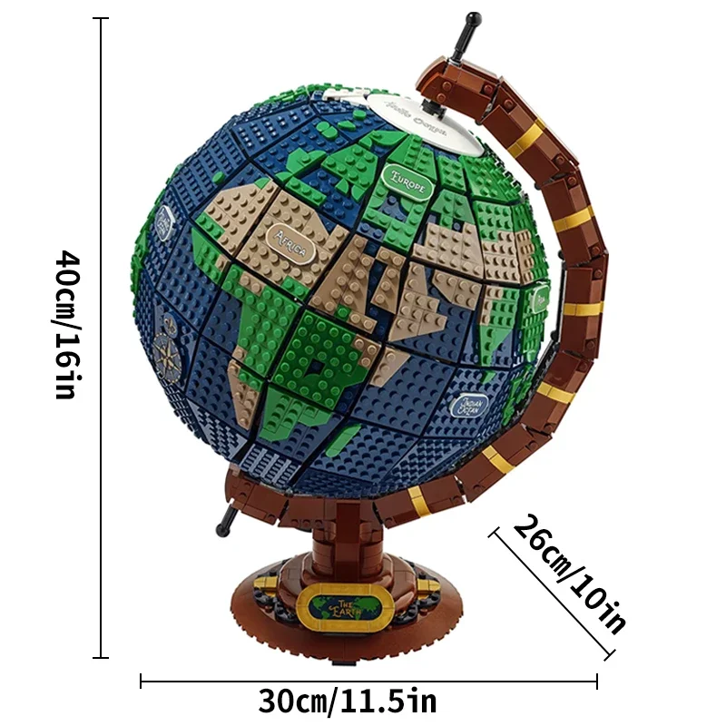 MOC 21332 Globe Map Diy Building Blocks Bricks Technical 3D Model Toys for Children's toy Adults Gifts Home Decor Send a Friend