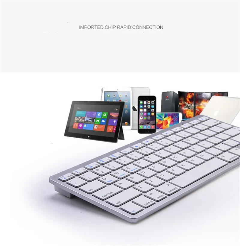 Teclado sem fio Bluetooth, Macbook, iPad Pro, Móvel, Android, Windows, Telefone, Tablet, Laptop, Russo, Espanhol, Coreano, Francês, Árabe